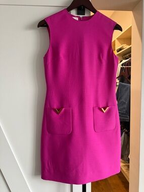 Valentino VGold Crepe Couture Mini Dress